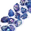 Dyed Electroplate Raw Rough Natural Amethyst Beads Strands G-Q610-05A-2
