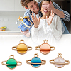 30Pcs 5 Colors Alloy Enamel Pendants ENAM-BM0001-34-7
