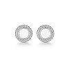 Ring Rhodium Plated 925 Sterling Silver Stud Earrings PB1316-1-1