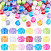 100Pcs Pearlized UV Plating Opaque Acrylic European Beads SACR-TA0001-77A-1