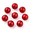 Spray Painted ABS Plastic Imitation Pearl Beads OACR-T015-05C-13-3