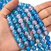 Spray Painted Crackle Glass Beads Strands CCG-Q001-10mm-19-5