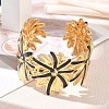 304 Stainless Steel Enamel Cuff Bangles for Women SA-CBAFD7D-02G-1