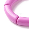 Candy Color Chunky Acrylic Tube Beads Stretch Bracelet for Girl Women BJEW-JB07315-6