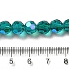 Electroplate Transparent Glass Beads Strands EGLA-A035-T8mm-L12-4