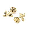 Brass Micro Pave Cubic Zirconia Pendants CU-CBA8C34-02G-01-2