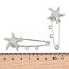 Starfish 304 Stainless Steel Safety Pins Brooch Findings SA-CBA098D-16C-P02-3