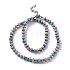 Dyed Natural Lava Rock & Synthetic Non-magnetic Hematite Rondelle Beaded Necklaces NJEW-H054-01P-5