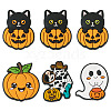 6Pcs 6 Styles Halloween Theme Silicone Focal Beads SIL-TA0002-44-2