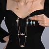 Bohemian Style Brass Horse Eye Double Layer Necklaces & Earrings Sets for Women YG5819-3
