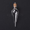 Teardrop Glass Cork Bottle Big Pendants X-AJEW-A041-01C-1