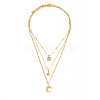 Brass Double Layer Necklaces & Pendant Necklaces Sets NJEW-JN02941-2