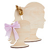2 Sizes Single Tail Girl Wooden Head Child Silhouette Stands ODIS-WH0030-15D-1