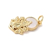 Brass Pave Natural White Shell Religion Pendants KK-S522-23G-C-2