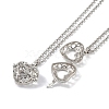 Brass Rhinestone Pendant Necklaces NJEW-G089-16G-P-1