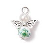 Angel Printed Porcelain Ceramic Pendants PALLOY-JF03359-04-2