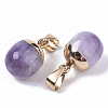 Top Golden Plated Natural Amethyst Pendants G-T131-03H-3
