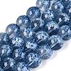 Transparent Half Spray Painted Glass Beads Strands GLAA-Q110-02A-04-1