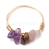 Natural Gemstone Chips Finger Rings RJEW-JR00800-5