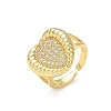 Brass Micro Pave Cubic Zirconia Cuff Open Rings for Women CU-CBA760A-13B-G-4