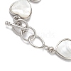 Natural White Shell Link Chain Bracelets BJEW-E077-02P-02-4