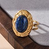 Oval Natural Lapis Lazuli Finger Rings RJEW-M063-01G-17-3