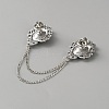 Zinc Alloy Rhinestone Chain Collar Pin Brooches JEWB-WH0816-010P-01-2