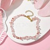 Cherry Quartz Glass Anklets AJEW-AN00592-05-2