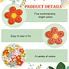 Fingerinspire 60Pcs 6 Colors  Candy Color Two Tone Crochet Flower Appliques PATC-FG0001-52-4
