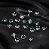 20Pcs Bohemian Style Alloy with Resin Cuff Rings FS-WG5AD72-01-4
