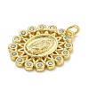 Virgin Mary Theme Rack Plating Brass Micro Pave Clear Cubic Zirconia Pendants KK-Z067-06G-02-2