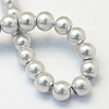 Baking Paint Pearlized Glass Pearl Round Bead Strands X-HY-Q330-8mm-62-4
