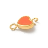 Ion Plating(IP) 304 Stainless Steel Enamel Heart Connector Charms STAS-G351-08G-01-2