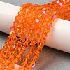 Transparent Electroplate Glass Beads Strands GLAA-F029-2mm-D11-4