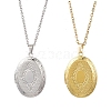 2Pcs 2 Colors Brass Oval Locket Pendant Necklaces NJEW-JN05905-2