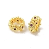 Golden Brass with Cubic Zirconia European Beads KK-B088-01B-02G-1