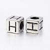 304 Stainless Steel Large Hole Letter European Beads STAS-H428-01AS-H-2