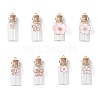 8Pcs Flower Glass Wish Bottle Pendants PALLOY-JF04568-1