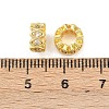 Brass Micro Pave Clear Cubic Zirconia Rondelle European Beads KK-C142-04B-G-3