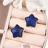 Natural Lapis Lazuli Stud Earrings EJEW-H153-01G-01-5