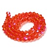 Transparent Electroplate Glass Beads Strands EGLA-A039-T4mm-L14-2