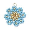 Glass Seed Beaded Flower Pendants PALLOY-MZ01181-2
