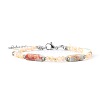 Bohemian Dyed Synthetic Shoushan Stone Cuboid and Glass Beaded Bracelets with 304 Stainless Steel End Chains PX2979-10-1