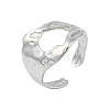 Non-Tarnish 304 Stainless Steel Textured Open Cuff Rings RJEW-C095-08A-P-1