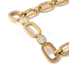 304 Stainless Steel Micro Pave Cubic Zirconia Link Bracelet for Women BJEW-C070-03B-G-3