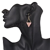 Handmade Glass Seed Beads Rhombus Dangle Earrings EJEW-MZ00542-04-3