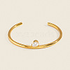 304 Stainless Steel Pave Teardrop Clear Cubic Zirconia Open Cuff Bangles for Women LG0836-1