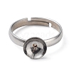 Tarnish Resistant Adjustable 304 Stainless Steel Finger Rings Components STAS-E163-97P-6