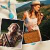 2 Sets 2 Style Synthetic Turquoise Teardrop Lariat Necklace & Chandelier & Oval Beaded Stretch Bracelet SJEW-AN0001-02-5