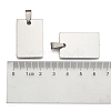 Non-Tarnish 201 Stainless Steel Rectangle Mirror Polished Finish Stamping Blank Tag Pendants LS-STAS-S030-01-3
